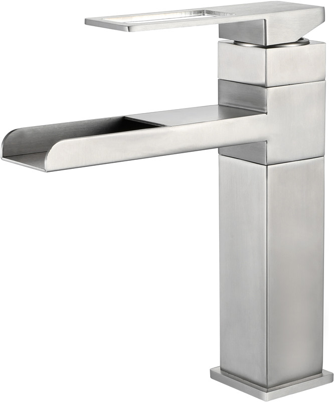 1080 Degree Swive Spout Bathroom Sink Faucet, Square Body in Gray Finish