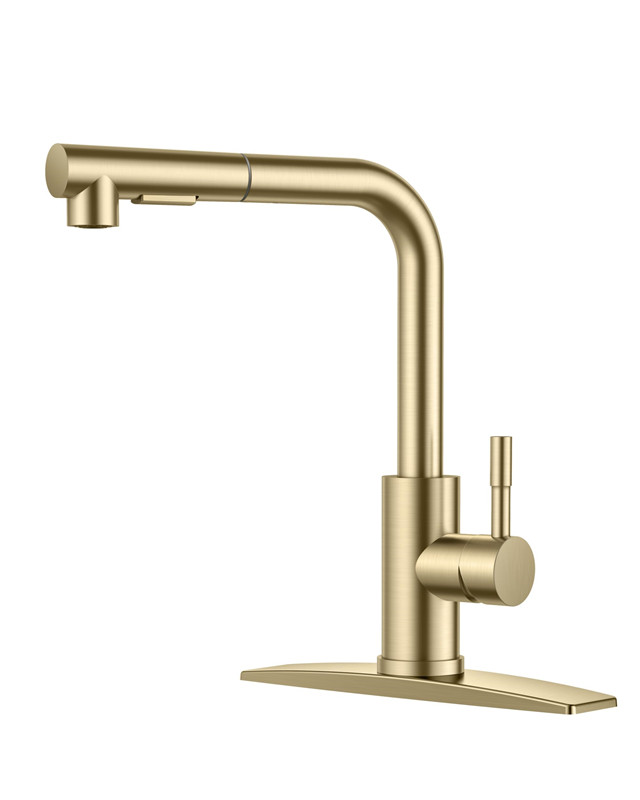 Pull-out Kitchen Sink Faucets Brushed Gold